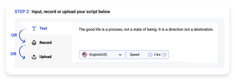 Input a Script of Creativity